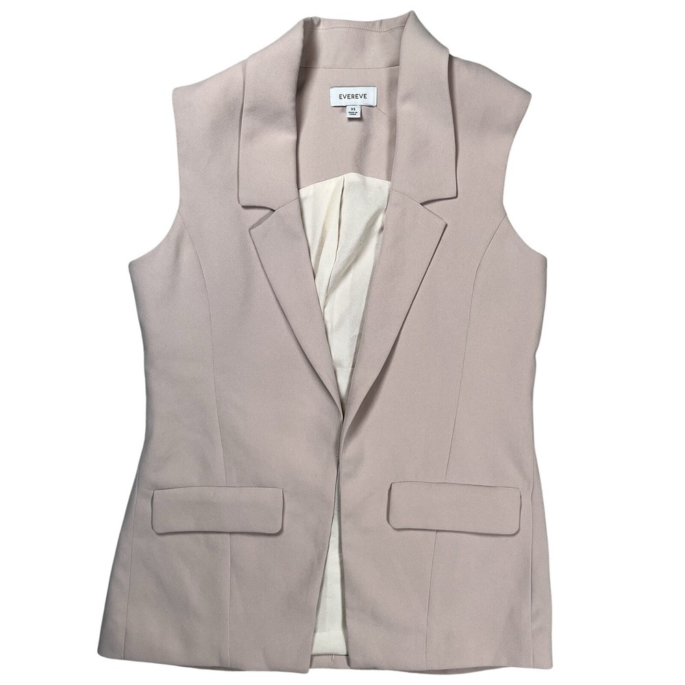 Evereve Winona Open Blazer Vest Women's Sz XS Dusty Rose‎ Pink Longline Youthful